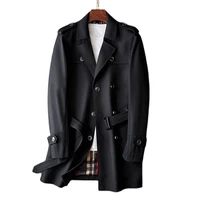 autumn new business casual high end double breasted coat midlength mens windbreaker fine work light luxury business work coat