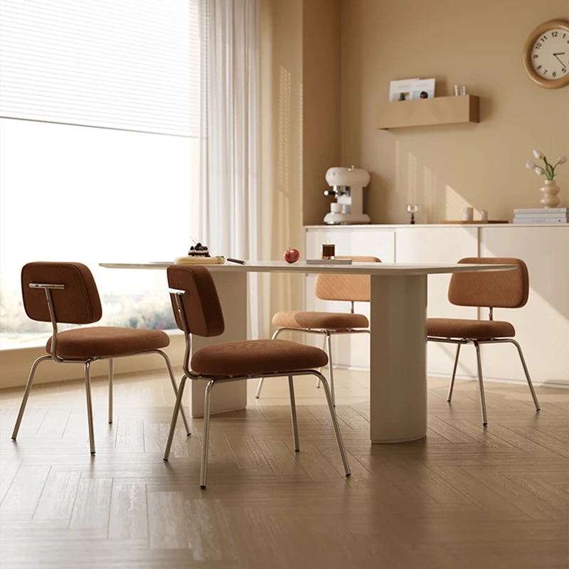Современный простой обеденный стул из нержавеющей стали скандинавский
