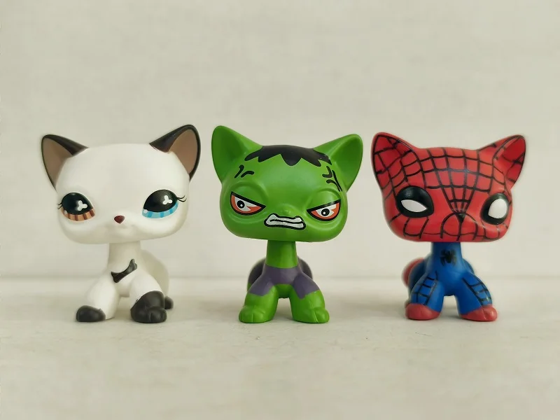 3 шт./лот фигурка LPS с короткими волосами кошка ДуБ # 121OAK Детская игрушка Littlest Pet Shop