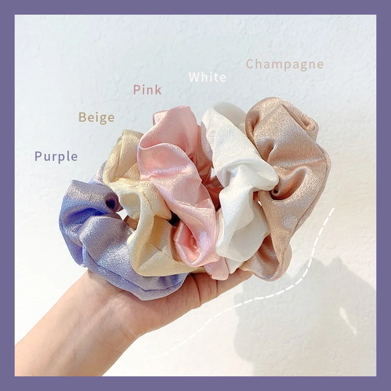 

Модная Милая сетчатая резинка для волос, негабаритные резинки для волос, эластичная резинка для волос с большим кишечником, однотонные аксе...