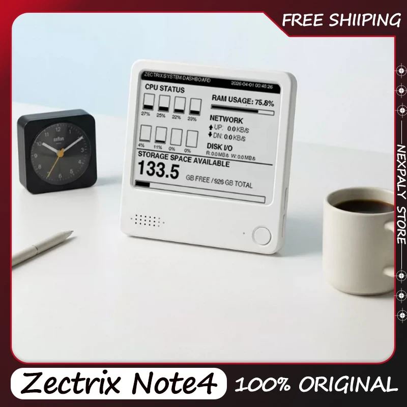 Фото Zectrix Note4 AI E-Ink Умный магнит на холодильник 4,2 дюйма, цифровой диктофон-блокнот, декор для стола с голосовым взаимодействием AI, календарь, функция повтора №1