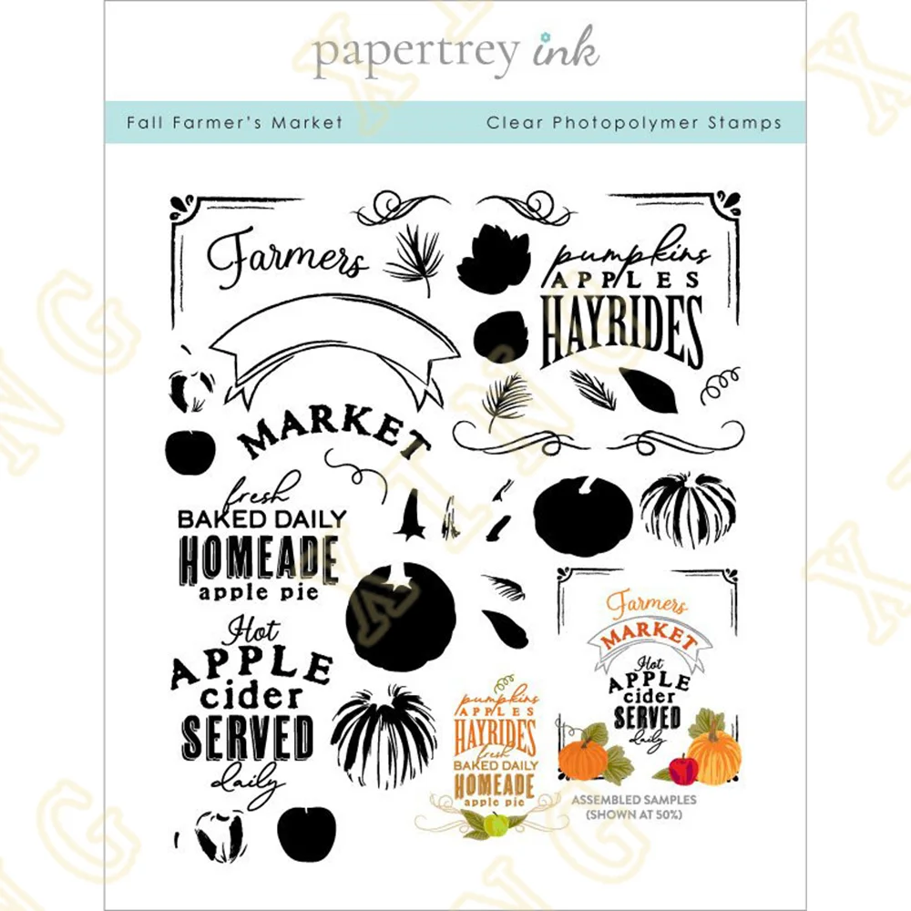 

2022 New Fall Farmer's Market Clear Stqamps Scrapbook Diary Decoration Stencil Embossing Template Diy Greeting Card Handmade