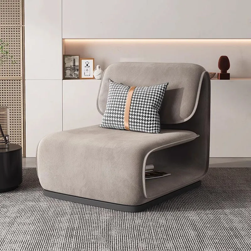 

Adult Recliner Sofa Chair Designer Lazy Mid Century Individual Living Room Chairs Patio Meditation Waiting Chaise Home Furniture