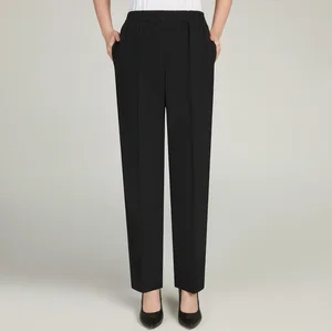 Брюки для женщин среднего возраста, летние разноцветные тонкие брюки для мам, прямые брюки до щиколотки с высокой талией в Корейском стиле