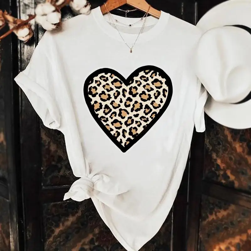 

Women Fashion Short Sleeve Clothing Nice Summer Sweet Love Heart Trend Cute Pretty Top Graphic Tee Casual Tshirt T-shirt