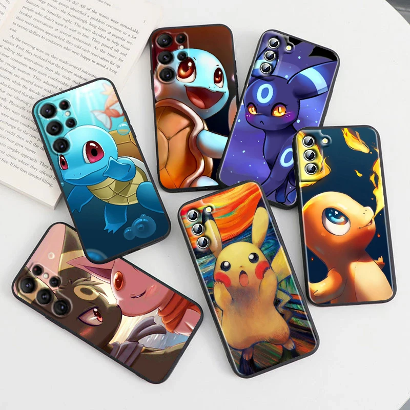 

Cartoon Pokemon Elves For Samsung Galaxy S23 S22 S21 S20 Ultra Plus Pro S10 S9 S8 S7 4G 5G Silicone Soft Black Phone Case Fundas