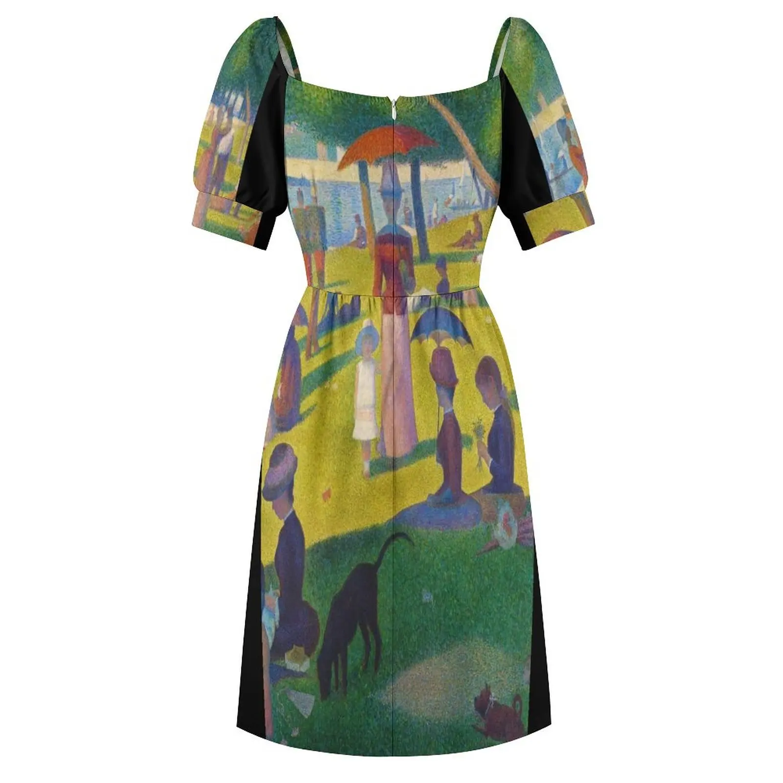 Georges Seurat A Sunday Послеобеденный остров La Grande Jatte Платье с короткими рукавами