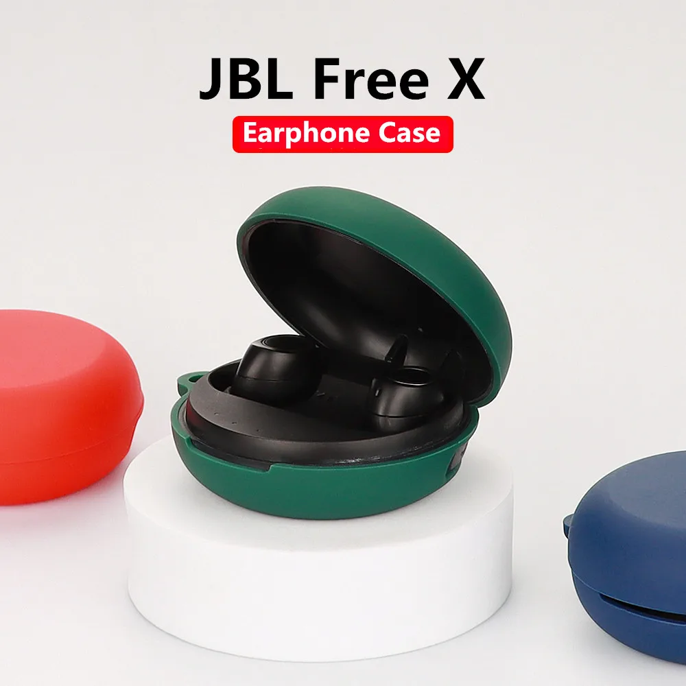 

Силиконовый чехол для наушников JBL Free X, мягкая Беспроводная Bluetooth-гарнитура с зарядным устройством, защитный чехол с металлическим крючком