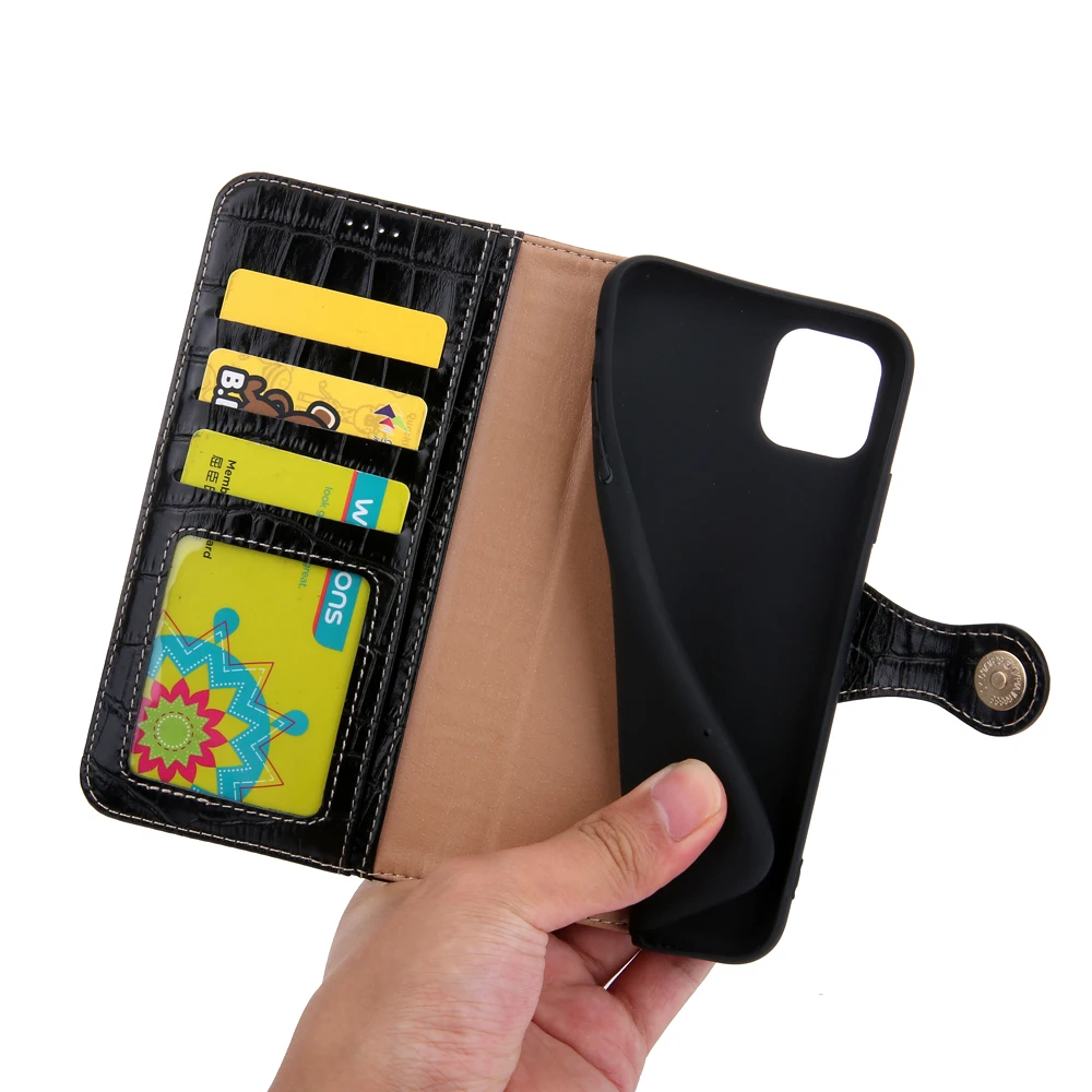 Luxury Genuine Leather Skin Wallet Phone Cases For Apple Iphone 13 12 11 Pro Max  Flip Cover Bag Case