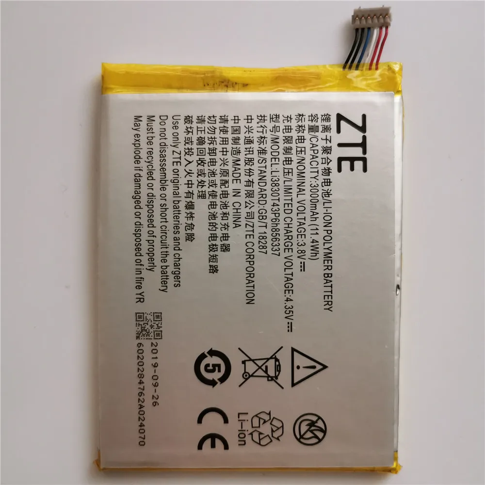 Оригинальный аккумулятор для телефона ZTE Li3830T43p6h856337 Blade S6 Lux Q7/-C G719C N939St V5 Pro N939ST N939SC