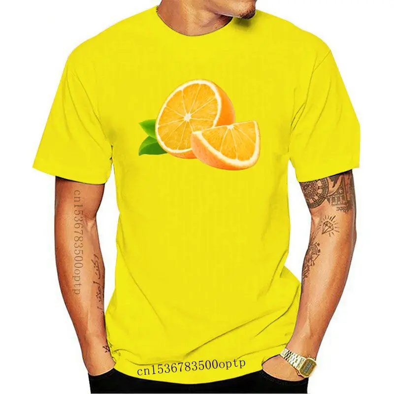 

Camisetas con estampado de frutas y naranjas para estudiantes, Tops de alta calidad, Tops de algodón con cuello redondo, ropa co
