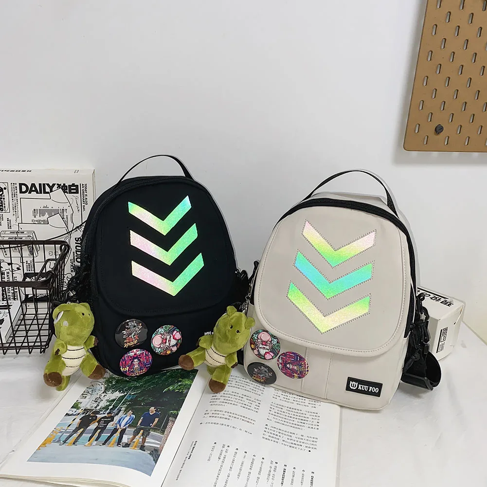 

Reflective Satchel Bags Lovers Messenger Bag Men Women Shoulder Bag Crossbody Bag Fashion Cool Nylon Bag with Pendant