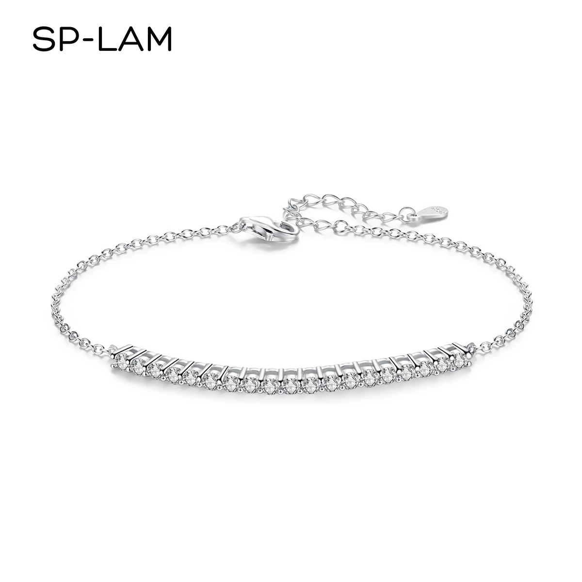 1.14 Каратный Роскошный Браслет с Моиссанитом S925 Серебро Женский Тонкий Круглый Вырез Лабораторный Алмаз Звено Высококачественные Украшения.