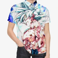 2022 new hawaiian style couple shirts japanese anime dragon ball series printed mens shirts quick dry casual beach tops