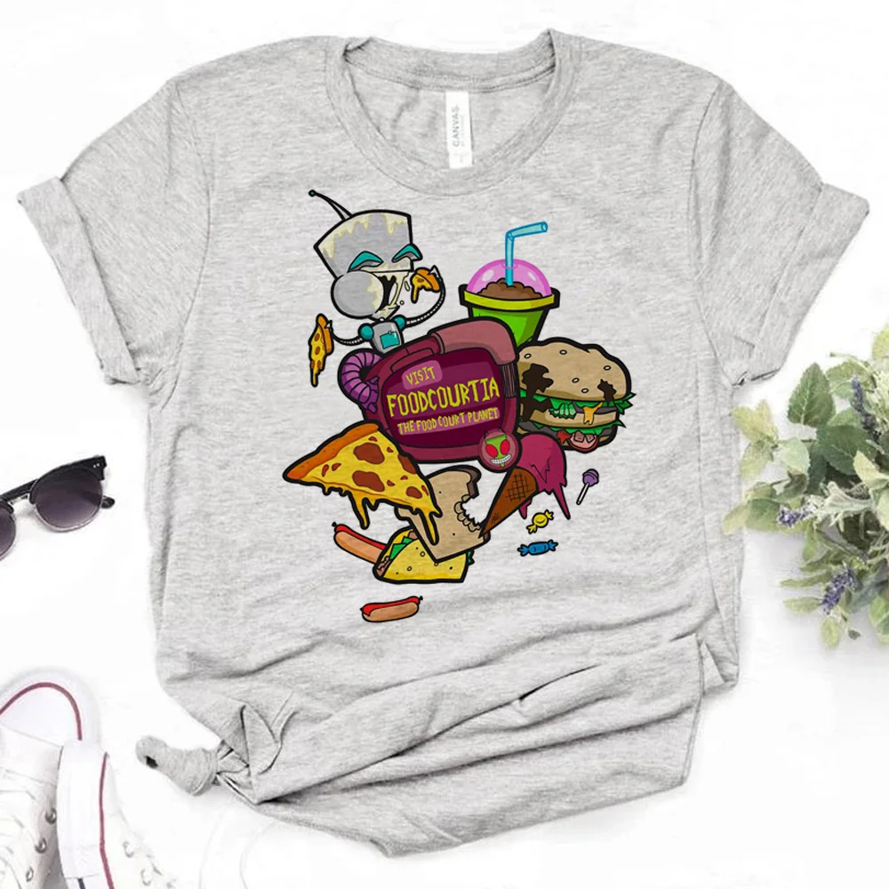 Топ Invader Zim женская летняя футболка Женская комиксная уличная одежда