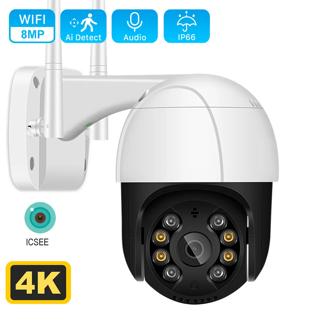 

2MP 4MP 8MP 4K PTZ Wifi IP Camera Outdoor 4X Digital Zoom AI Human Detect Wireless Camera H.265 P2P Audio Security CCTV Camera