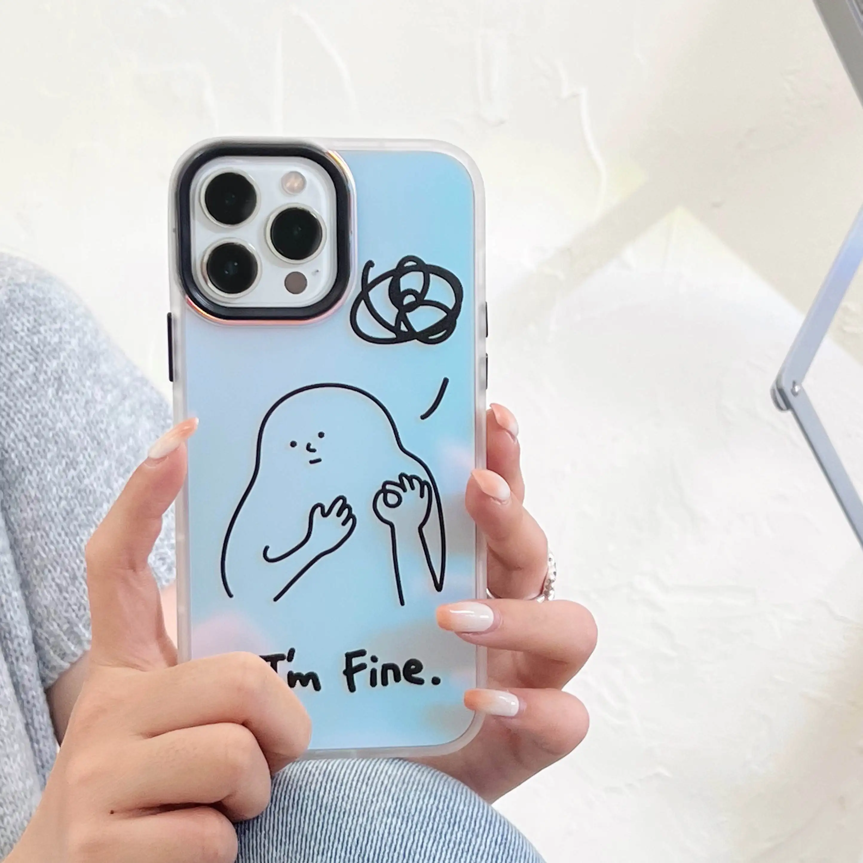 

For iPhone 13 11 12 Pro MAX XR Xs Case 7 8 Plus 2022 New Aesthetic Case Mobile Girls Personality Cover Protection Korean Style