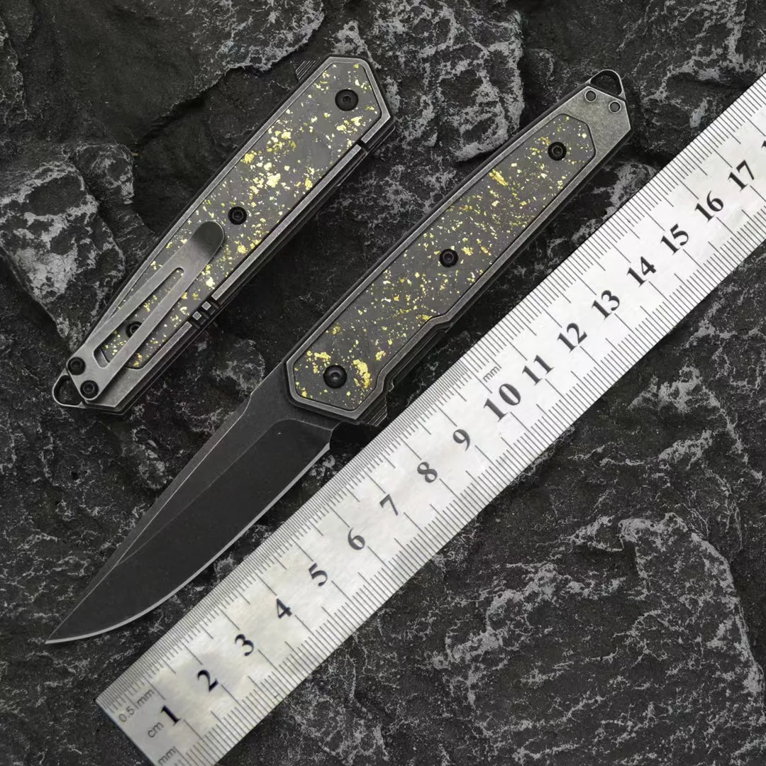 Складной нож из алюминиевой фольги и углеродного волокна 420 лезвие D2 ручка для