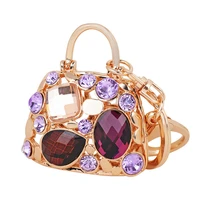 creative crystal hollow handbag design keychains women bag charm pendant key ring car keyrings fashion key chain drop shipping