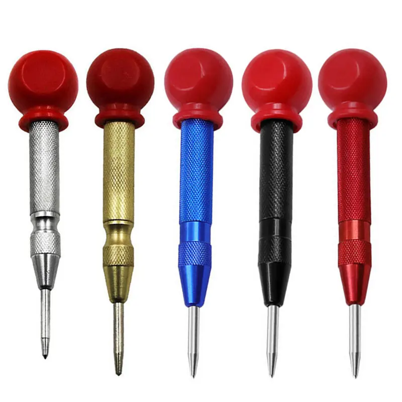 

Automatic Center Punch Pin Spring Loaded Marking Starting Holes Tool Wood Press Dent Marker Woodworking Tools Drill Bits