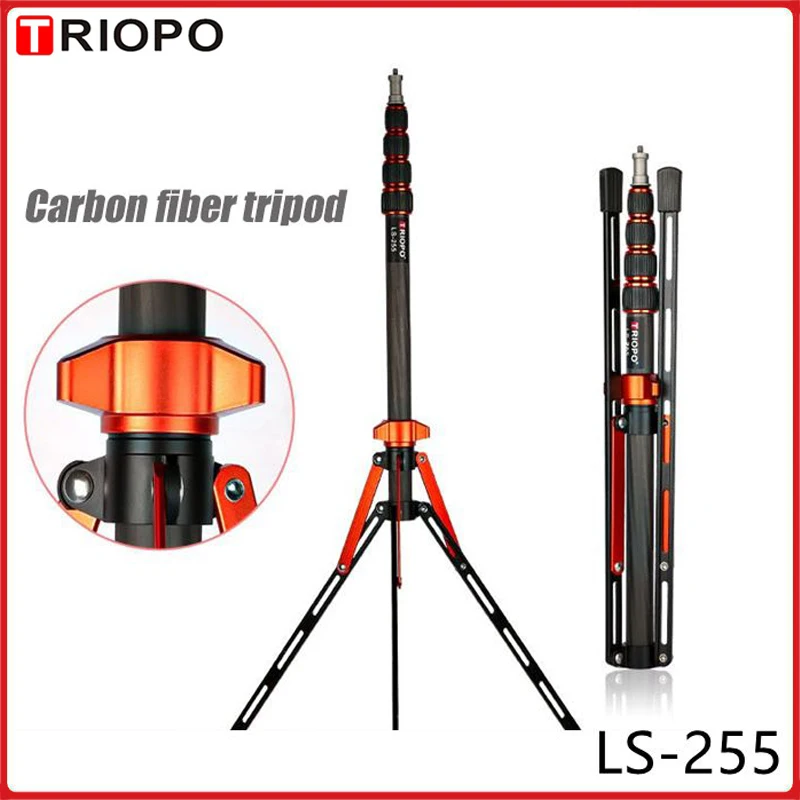 2.1m Carbon Fiber Photographic Light Stand Adjustable Tripod 1/4 Screw Portable Lamp Holder for Photography Flash Softbox