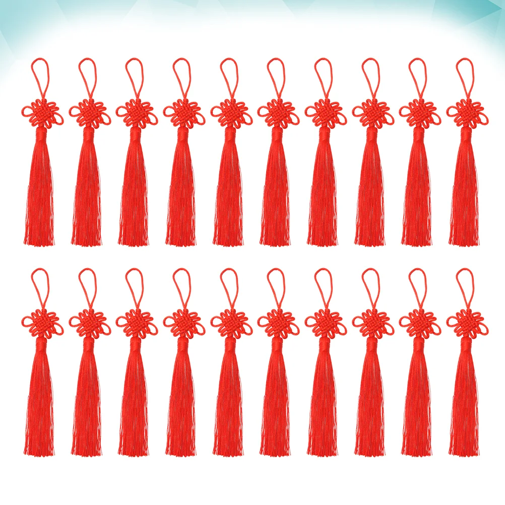 

20PCS Keychain Tassels Chinese Knot Decoration Chinese Knotting Cord Tassel Pendant Chinese Tassel Decoration