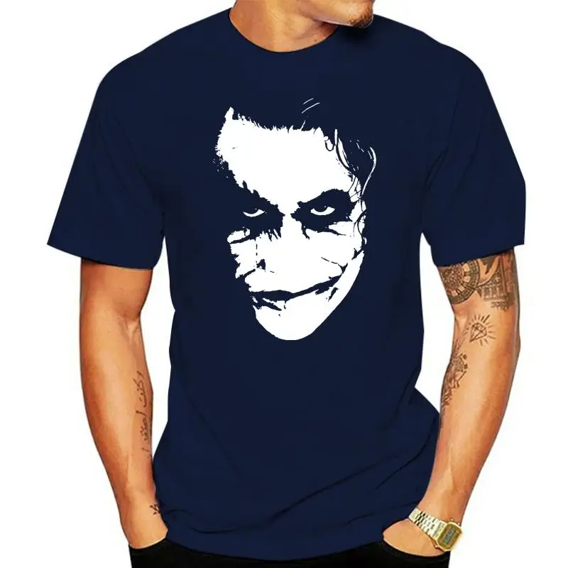 

Camiseta del caballero oscuro del JOKER del Dark RETNO, Camiseta de algodón de moda, S-3XL HEATH LEDGER, cara suicida, ENVI