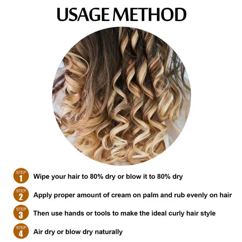 50ml Curly Hair Elastin Curls Quick-acting Moisturizing Repair Anti-frizz Lasting Control Hairstyle Curl Care Styling Cream - купить по
