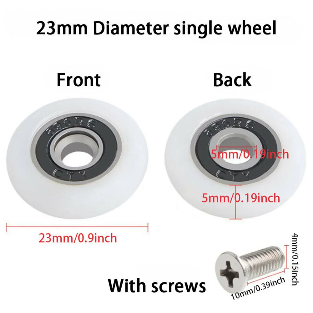 

8Pcs Displacement Shower Door Roller Runner Wheels 19/23/25mm Wheel Diameter Runners Pulley Rollers Bathroom