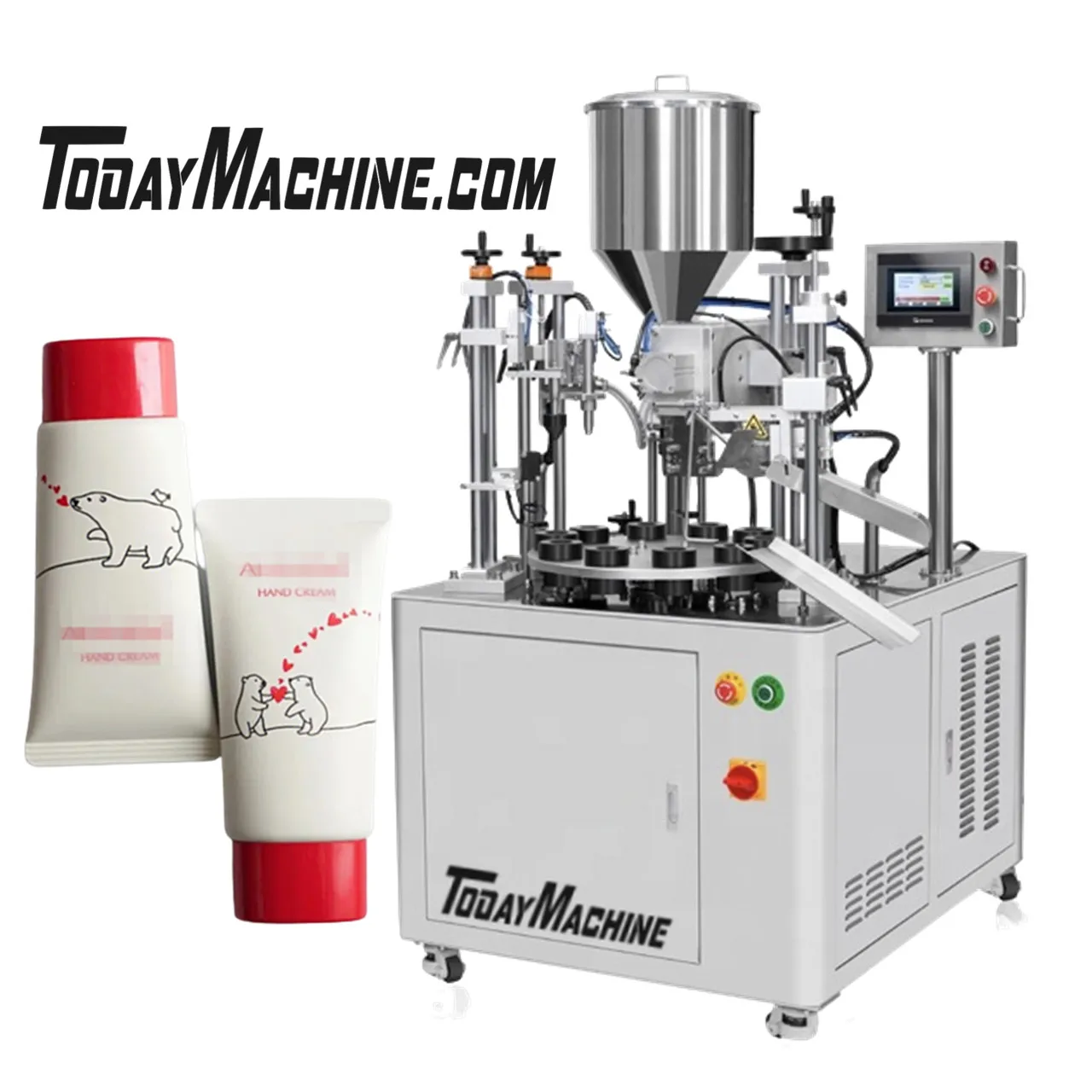 Роторная машина для наполнения и запечатывания косметических пластиковых