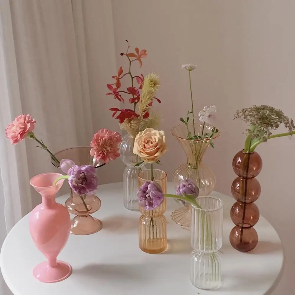 Glass Vase Potted Decoration Nordic Decorative Vase Hydroponic Terrarium Arrangement Container Flower Table Vase