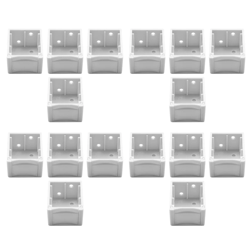 

New-16Pcs 1 дюймовые потайные кронштейны, белая коробка для профиля, Монтажный кронштейн для оконных жалюзи, направляющий кронштейн