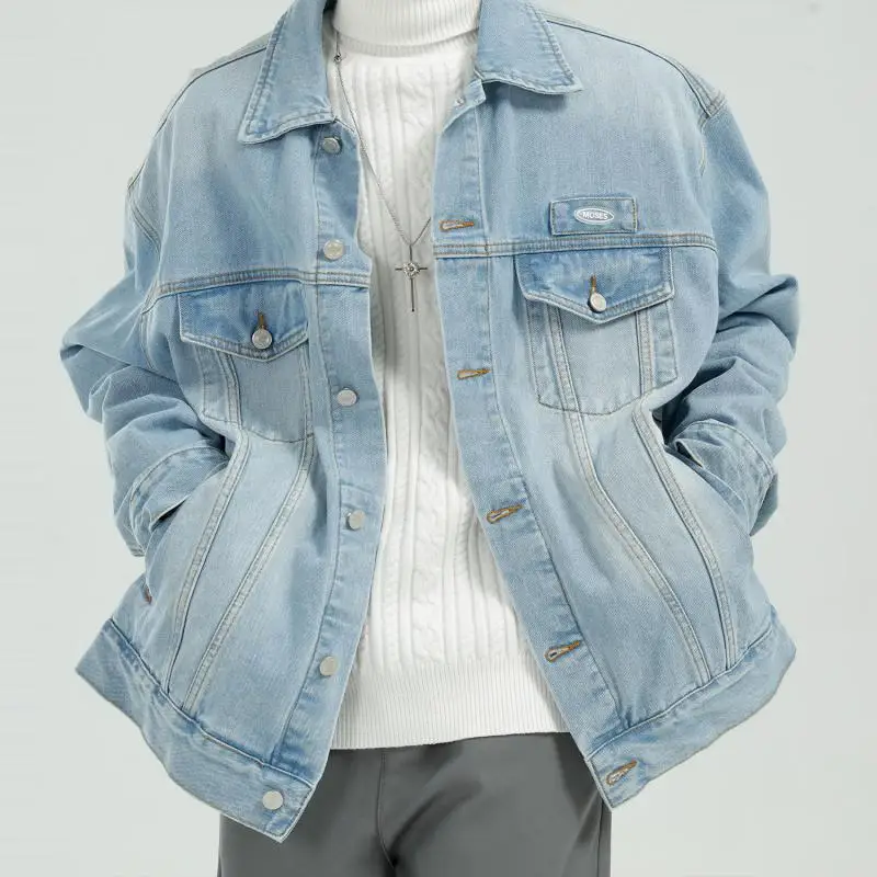 

Poetry | 2021 Autumn And Winter New Products Washed And Distressed Denim Jacket Korean Trend Hong Kong Style Denim Jacket