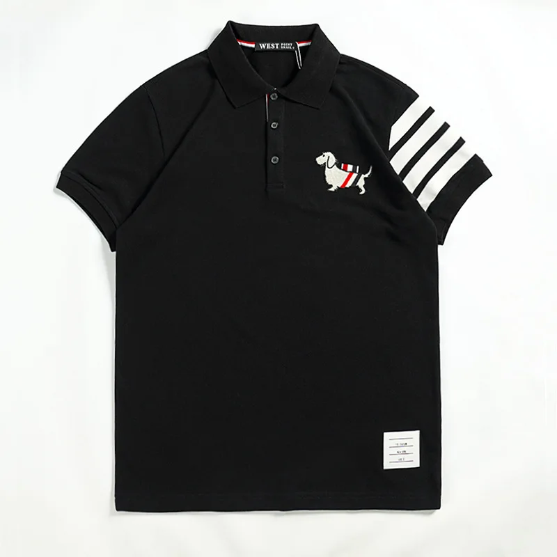 

New 2022 Men Luxury Tiger Embroidered Striped Poodle Dog Fashion Polo Shirts Shirt Hip Hop Skateboard Cotton Polos Top Tee A702