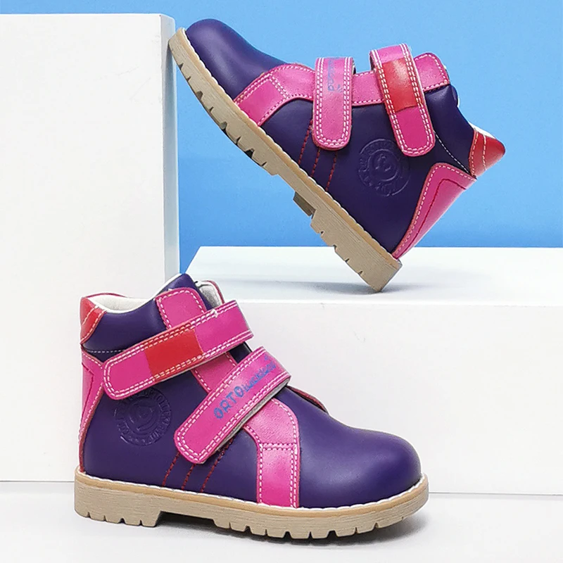 

Ортопедические ботильоны из натуральной кожи для девочек, на весну