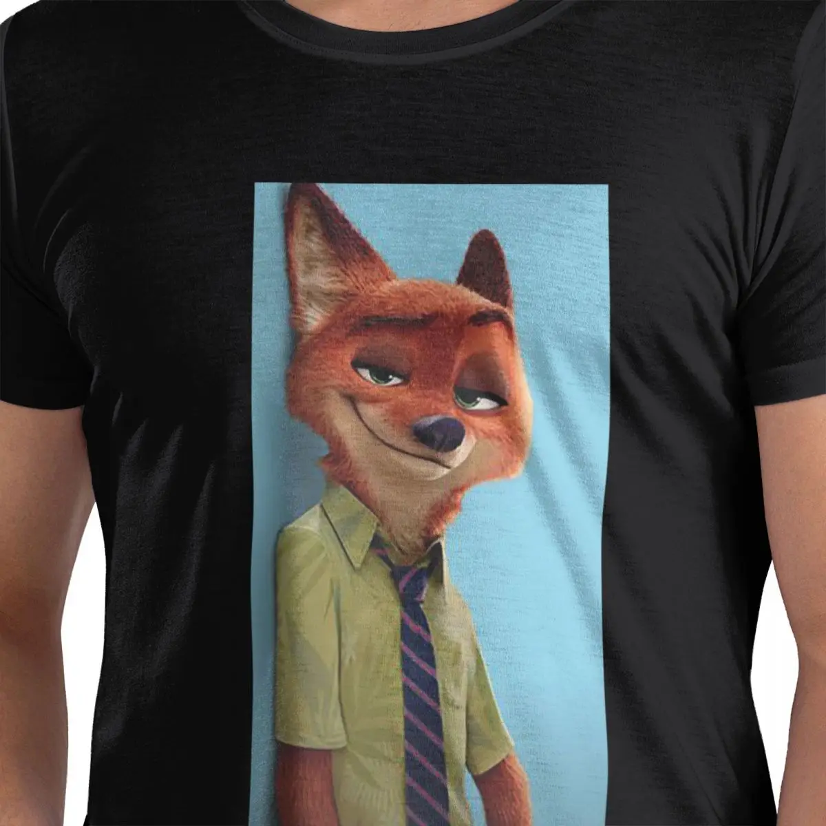 Мужская футболка Zootopia Disney хлопковые футболки большого размера мужская летняя