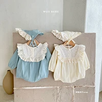 newborn baby girl lace romper two piece baby hooded bag fart triangle romper