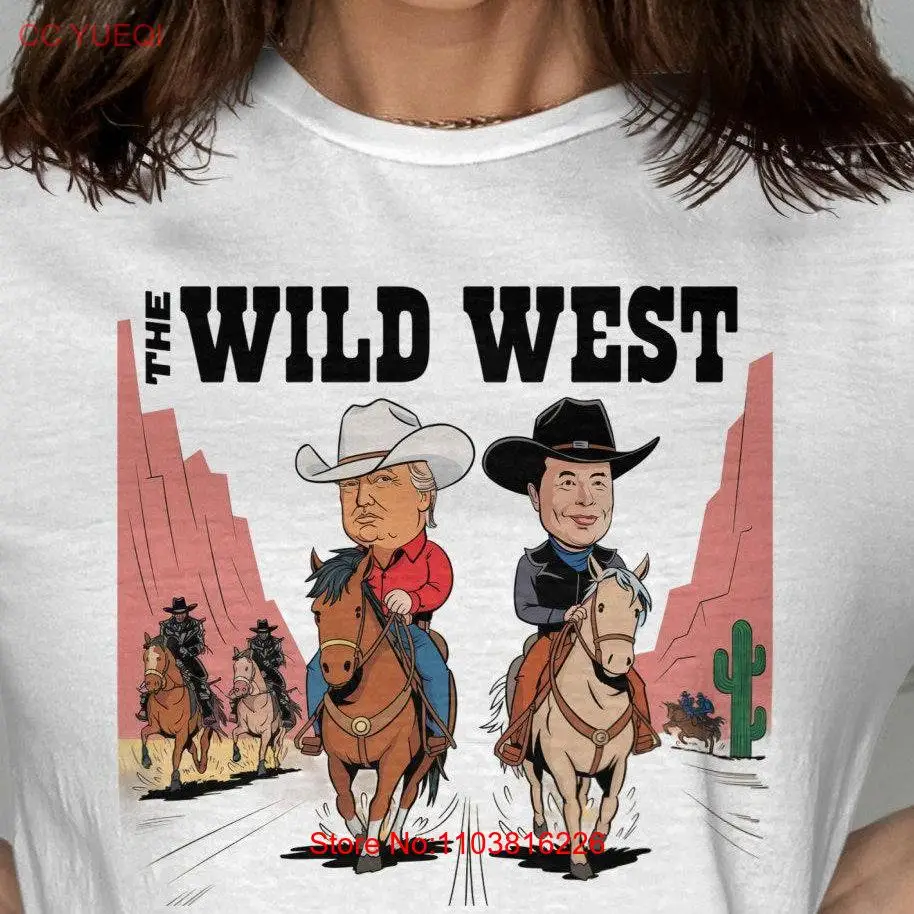 Футболка Trump Musk Cowboys Wild WesT Cowboy Western Elon с длинными или короткими рукавами