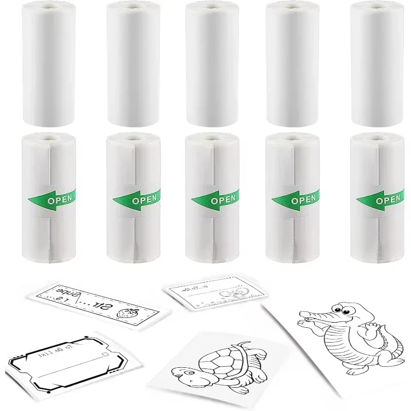 10 рулонов мини-бумаги для принтера бумага наклеек термопринтера 57X25 мм фото