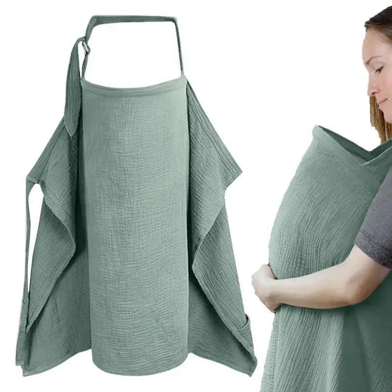 

Nursing Apron For Breastfeeding Breathable Soft Muslin Cotton Feeding Supplies Multi-Use Car Seat Stroller Cover Adjustable