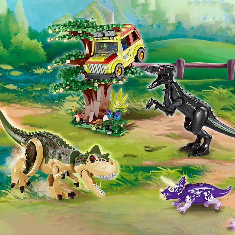 Конструктор тираннозавр детский грузовик из серии Мир Юрского периода игрушка