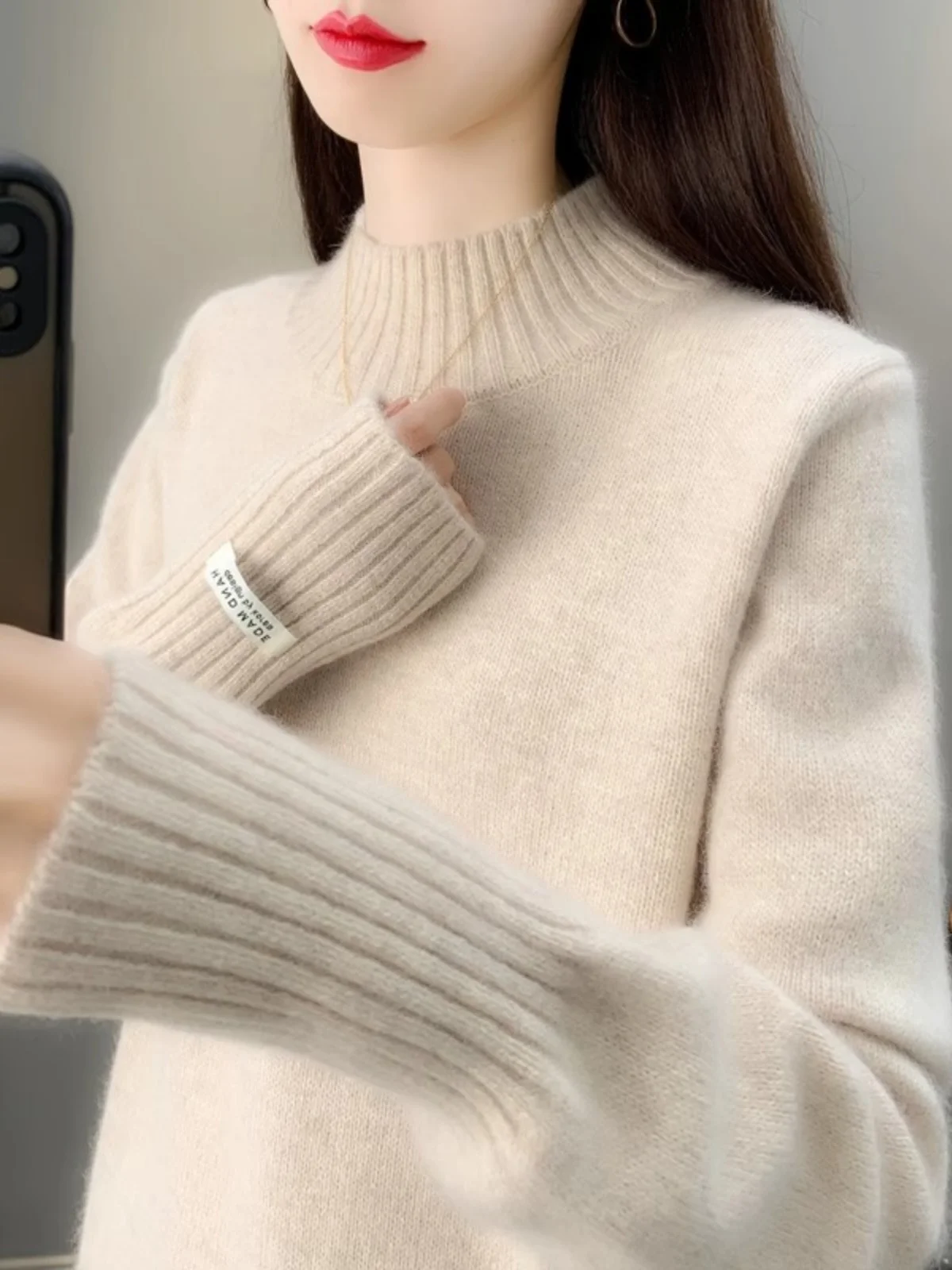 Осень и зима 2024 новый утолщенный свитер внутренняя одежда базовая рубашка