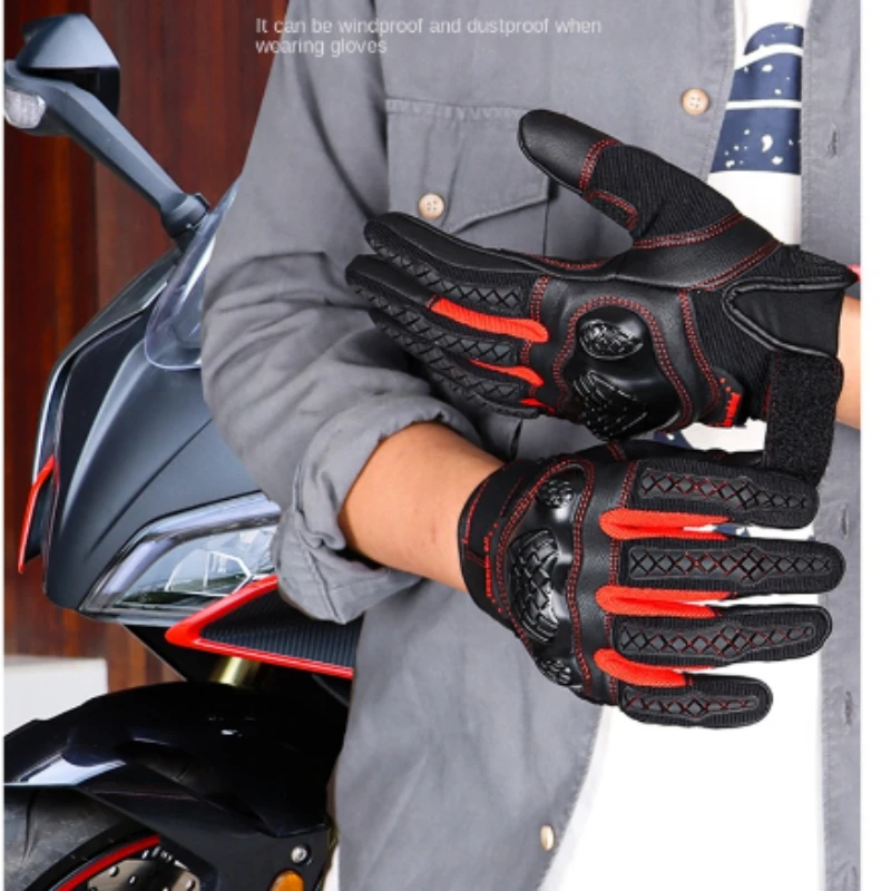 

Motorcycle gloves motorcycle off-road anti-fall joint protection wear-resistant non-slip tactical riding leather gloves