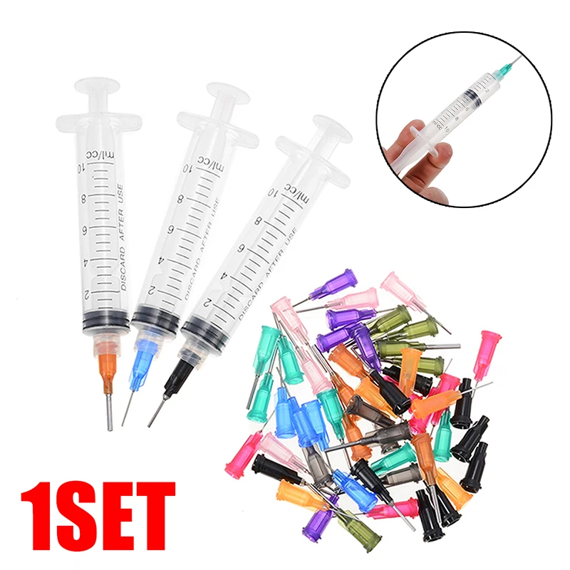 

Шприцевые насадки с иглами 14GA-30GA и пластиковой форсункой без бутылки для клея, 50 шт.