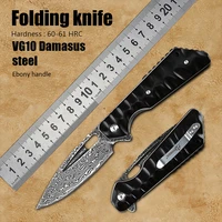 vg10 damasus steel pocket knives self defense edc tool tactical survival folding knife outdoor