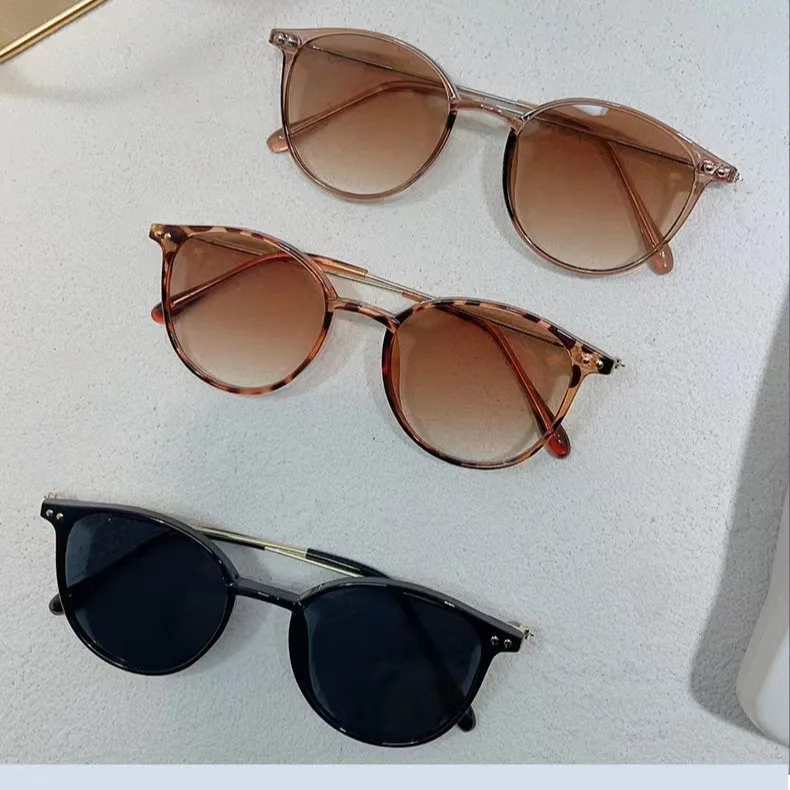 Новинка 2024 стильные солнцезащитные очки в круглой оправе унисекс с защитой от