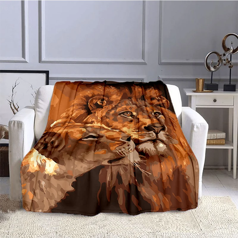 

3D Tiger Lion Animal Blanket Children's Blanket High Quality Flannel Blanket Soft and Comfortable Home Travel Blanket