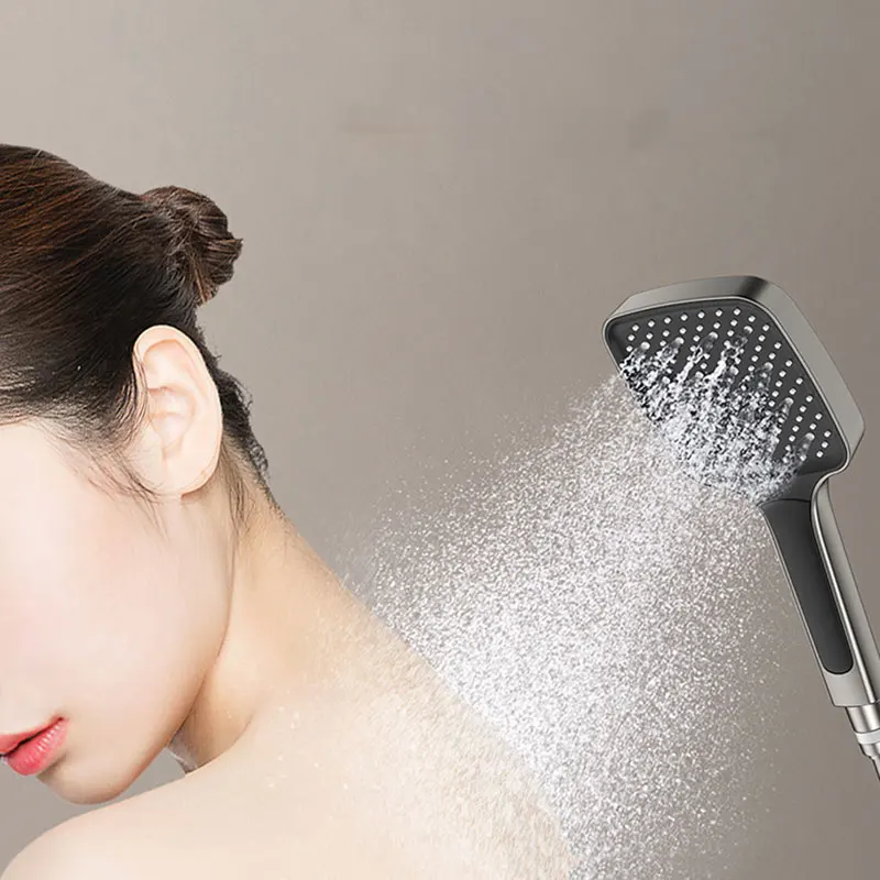 Металлический смеситель для душа в стиле НЛО матовый серый ванной комнаты набор