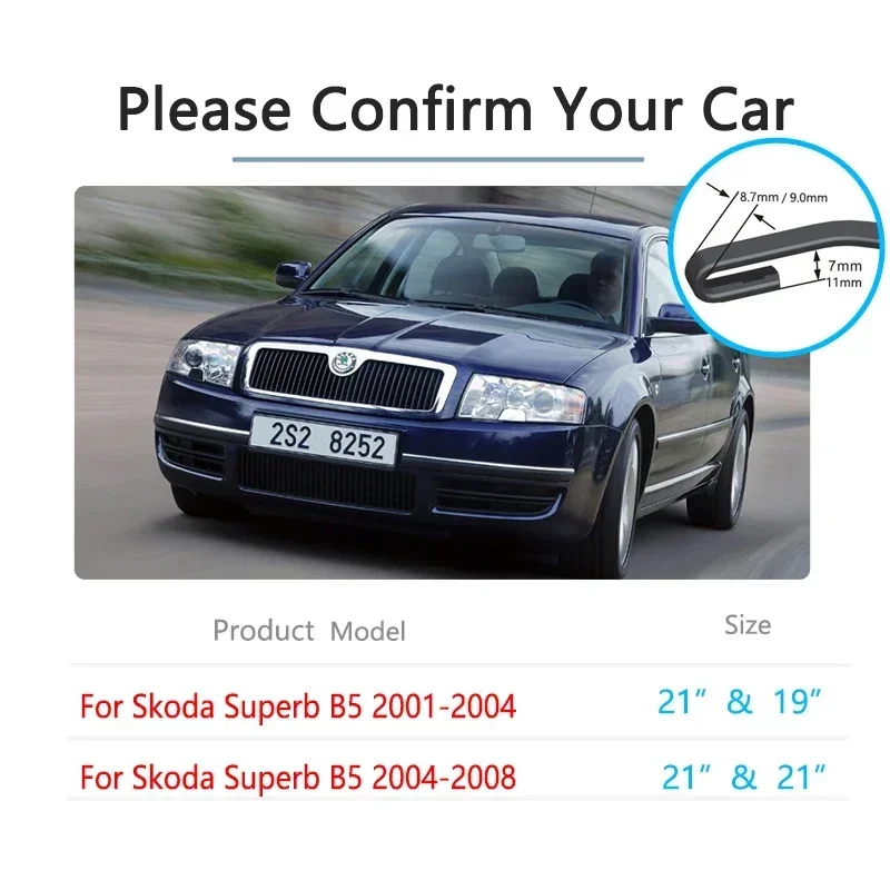 Для Skoda Superb B5 3U 2001 ~ 2008 дворники переднего стекла лезвия резак для автоматической