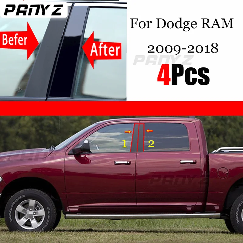 

Новое поступление, Лидер продаж, 4 шт. полированные столбики, подходят для Dodge RAM 2009-2018, обшивка для окон, наклейка на колонку BC